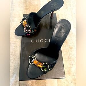 Gucci kitten heal floral sandals size 6.5